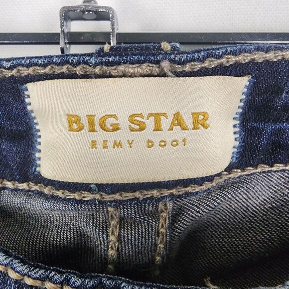 Big Star Jeans Remy Boot Low Rise Fit Western Blue Denim Womens 27L Long Y2K - Picture 5 of 7
